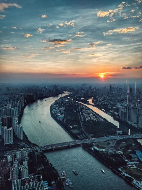 View of the Pearl River and Guangzhou city from Canton Tower