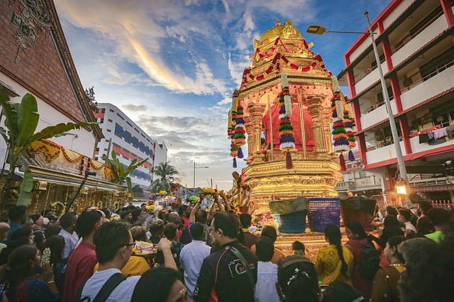 Thaipusam Festival The Golden Chariot and the Followers