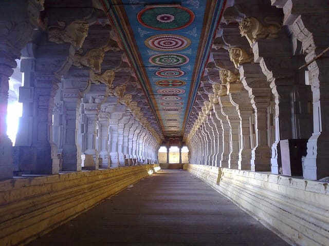 Temple corridor at Rameswaram