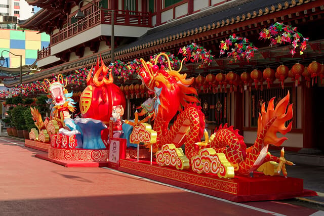 Chinese New Year decorations in Chinatown, Singapore, 20240122 0852 2963