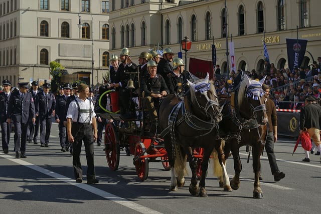 Munich Volunteer Fire Department at Oktoberfest in Munich