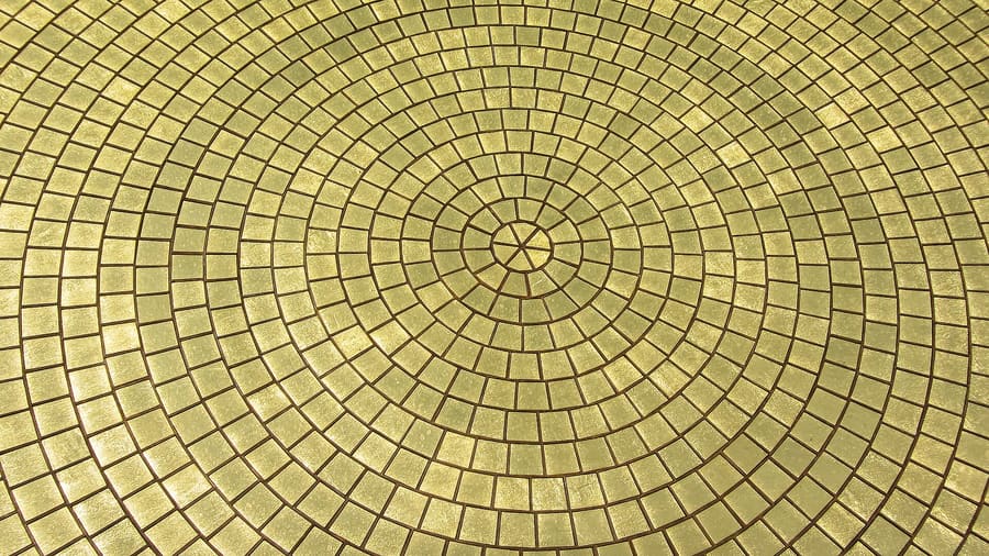 Golden discs of Matrimandir close up