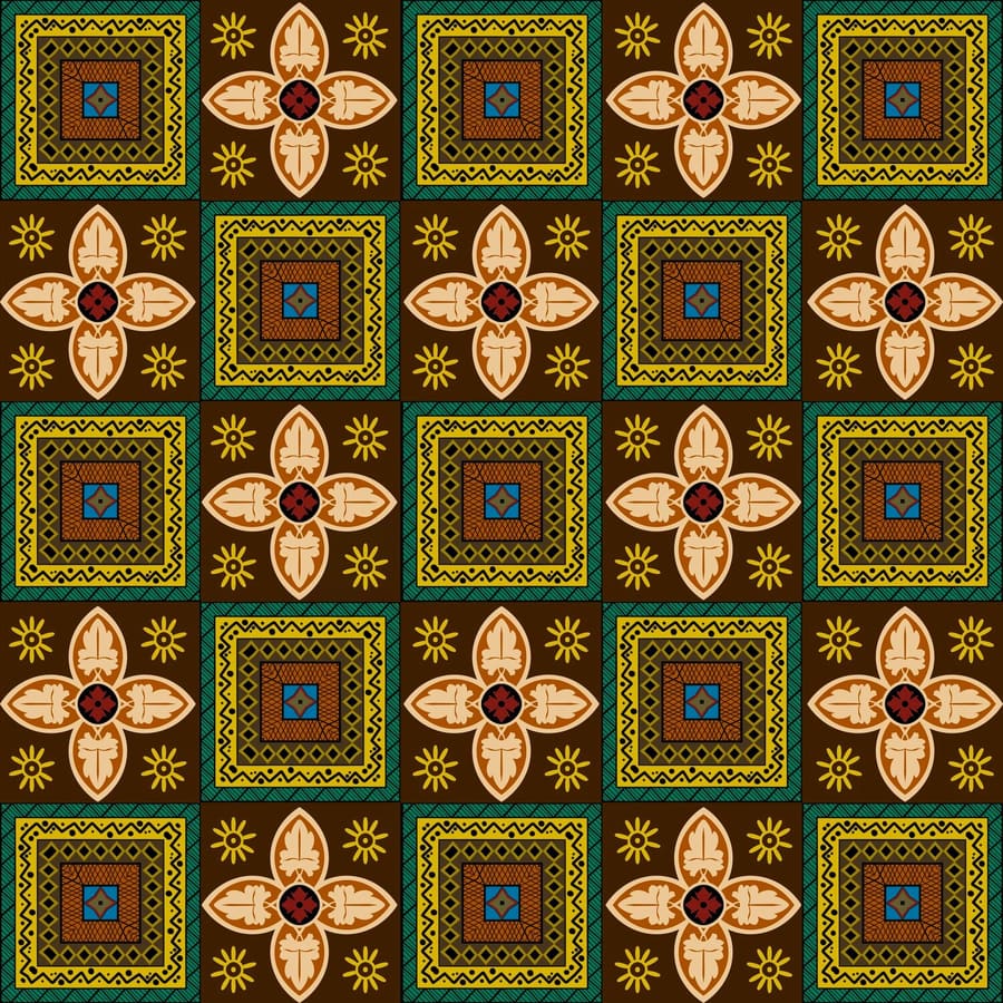 American ethnic tribal fabric pattern stands out with its unique and vibrant blue and green tones