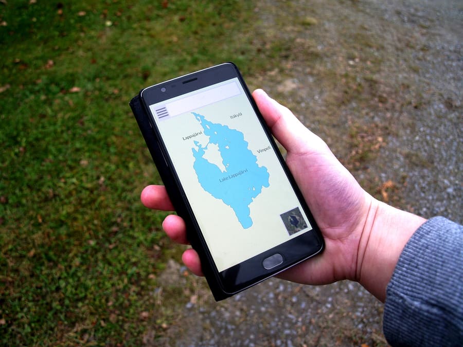Smartphone with navigation map
