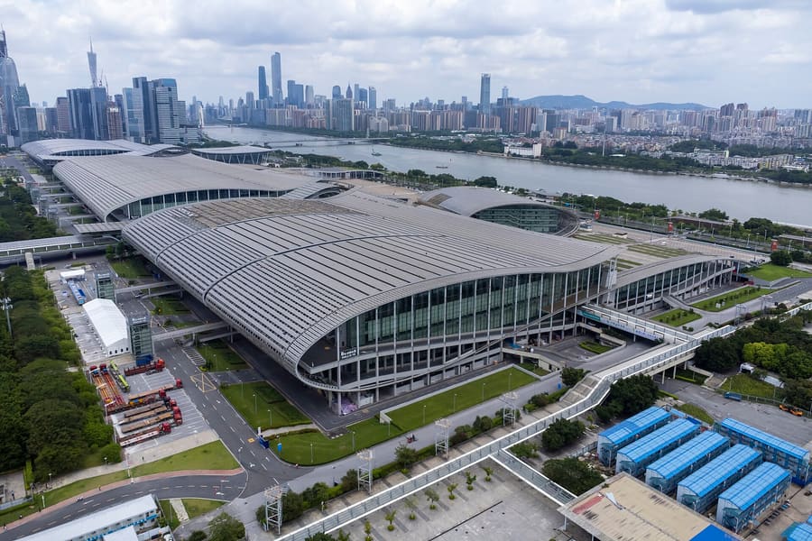 Aerial view of Zone B of the Canton Fair Complex in Pazhou, Guangzhou